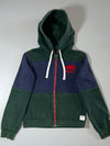 Roots | Green Navy Colorblock Zip Hoodie (XS)
