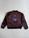 McDonnell Douglas T-45A Goshawk Military Aviation Embroidered Back Patch Acetate Satin Bomber Jacket Burgundy (XL)