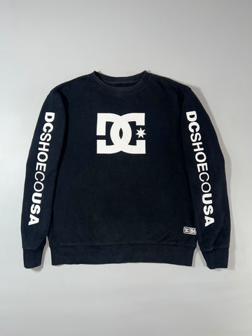 DC Shoes Co USA Star Logo Crewneck Sweatshirt — Black / White (M)
