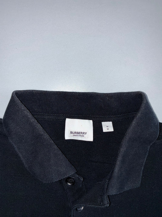 Burberry | TB Monogram Equestrian Knight Piqué Polo Black (S)