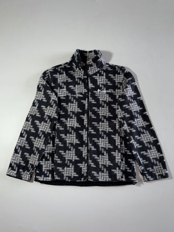 Columbia Houndstooth Fleece Jacket – Black & Grey | (M)