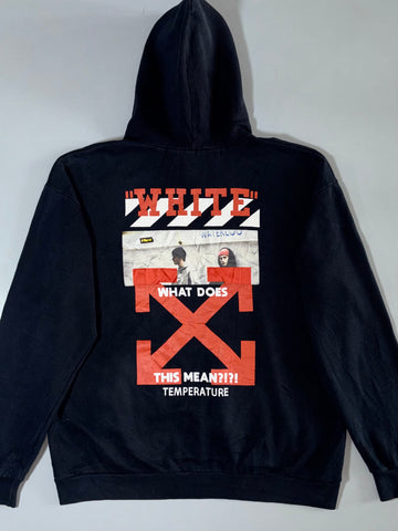 Off-White c/o Virgil Abloh 2019 Diagonal Spellout Black Hoodie (L)