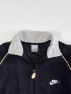 Nike Black Full-Zip Track Jacket with White Collar and Sleeve Stripes (M)