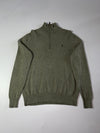 Polo Ralph Lauren Olive Quarter Zip Knit Sweater (S/M)