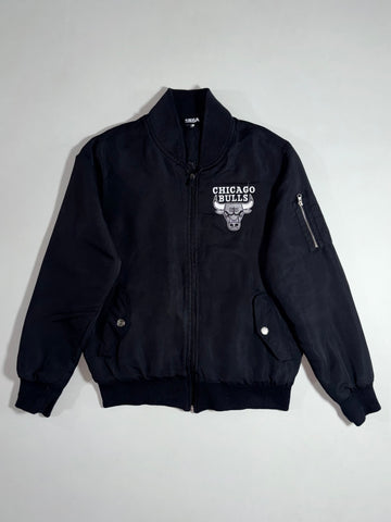 NBA Chicago Bulls Black Bomber Jacket – Embroidered Logo (M)