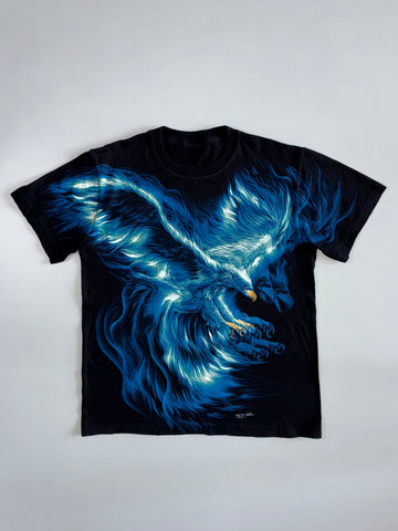 Blue Phoenix Eagle All-Over Print T-Shirt | Black (M)