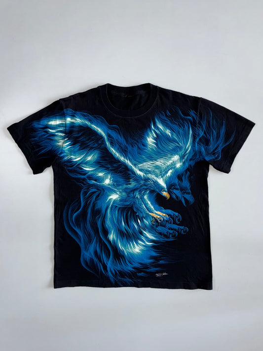 Blue Phoenix Eagle All-Over Print T-Shirt | Black (M)