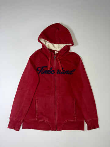 Timberland Sherpa-Lined Full-Zip Hoodie – Red (S)