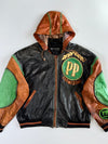 Pelle Pelle Marc Buchanan Baseball Soda Club Champions Leather Hooded Varsity Bomber (Detechable Arms & Hood)(XL)