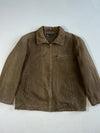Vintage Santa Barbara Polo Brown Canvas Zip-Up Work Jacket Furr inside (XL)