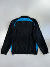 Adidas Climalite 3-Stripe Blue Side Panel Mesh-Lined Black Full-Zip Windbreaker Track Jacket (L/XL)