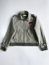 Vintage Levi’s EST. 53 Patch Military Harrington Jacket | Faded Olive Green | Ribbed Hem | Embroidered Patches (L)