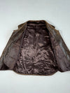 Vintage Distressed Leather Utility Vest – Dark Brown – 4 Pocket Zip Up (S)