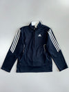 Adidas Clima365 3-Stripe White Panel Fleece-Backed Half-Zip Navy Blue Athletic Pullover Sweatshirt (M)