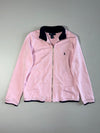 Polo Ralph Lauren Pink Full-Zip Jacket with Navy Collar and Pony Logo (XS)