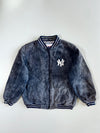 Vintage 90s New York Yankees Pro Player Genuine Sued Leather Bomber Jacket (XL/2Xl)