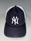 New York Yankees Embroidered Navy & White Mesh Trucker Cap – MLB (Adjustable)