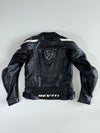 REV’IT! Black Genuine Leather Armoured Café Racer Jacket (S)