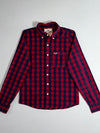 Hollister Red Navy Buffalo Gingham Check Button-Down Shirt (S)