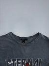 New Look “Eternal World Tour” Leopard Rose Graphic Acid Wash Oversized T-Shirt Grey (XL)