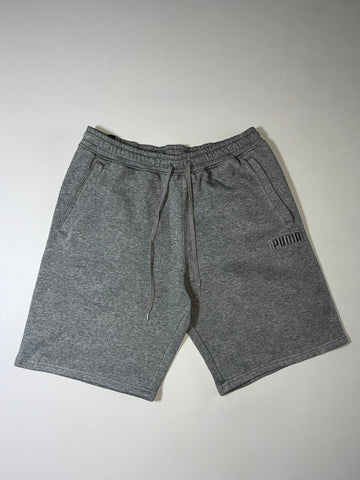 Puma Grey Fleece Shorts – Embroidered Logo (W:32) (L:21)