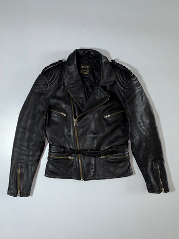 Modeka Kollektion Vintage Leather Biker Jacket – Black  (S/M)