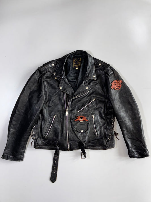 Sky Hawk x Harley-Davidson Custom Patches Pure Leather Jacket (L/XL)
