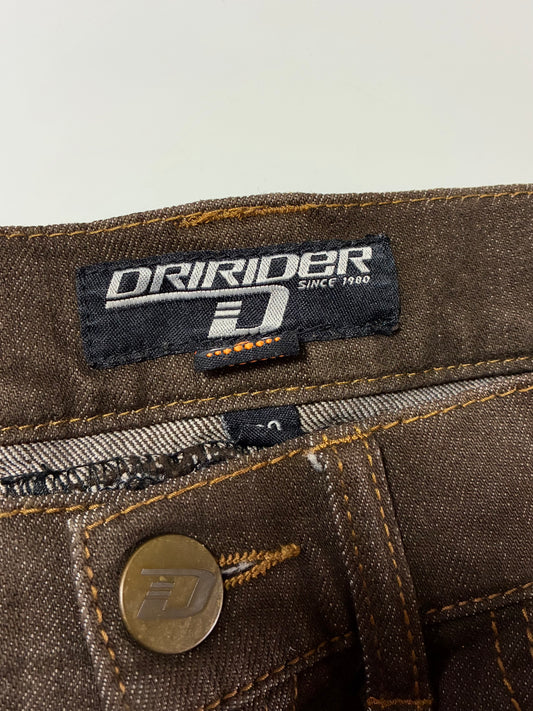 Dririder Brown Moto Biker Denim Riding Jeans (Knee Padded & Thai Padded )(W:32) (L:44)