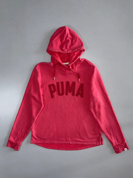 Puma Squad Arch Logo Pullover Hoodie Coral Pink (M)