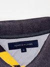 Tommy Hilfiger Striped Rugby Polo — Navy/Yellow TH Crest Patch (L)