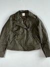Vintage Tu Olive Green Leather Biker Jacket Women’s(S)
