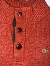 Lacoste Button-Neck Mock Neck Knit Sweater – Burnt Orange (M/L)