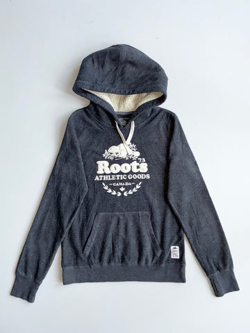 Roots Canada Athletic Goods Charcoal Sherpa-Lined Hoodie – woman’s (S)