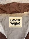 Vintage Levi's Brown Hooded Canvas Work Jacket – Pinstripe Lined (M)