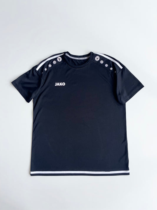 JAKO Black Training Jersey with White Stripe Detail (Size L)