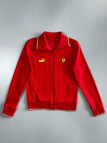 Puma x Scuderia Ferrari Campioni Prancing Horse Crest Italian Tricolor Tipped Red Full-Zip Track Jacket (S)