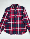 Hollister Red & Navy Plaid Brushed Flannel Shirt (L)