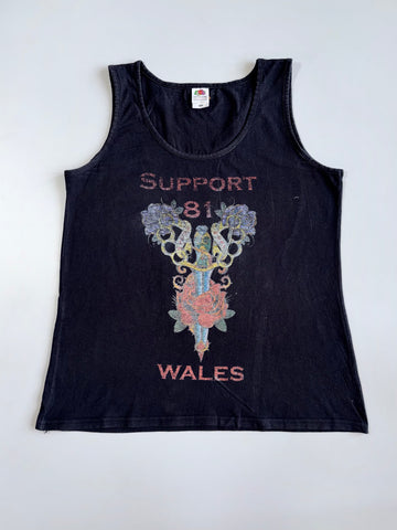 Vintage Fruit of the Loom | Support 81 Wales Biker Graphic Tank (S/M)