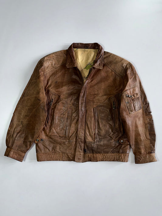 Super Premium Original Pure Leather Jacket (Print Inside)(2XL)