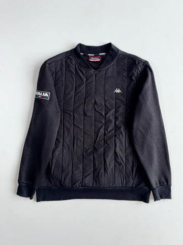 Kappa Italia Black Quilted Half-Zip Sweatshirt (L)