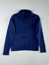 Tommy Hilfiger | Navy Wool Quarter Zip Sweater – Goodyear Patch | (M)