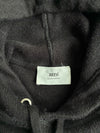 AMI Paris Black Knit Hoodie with Red Ami de Coeur Logo (L)