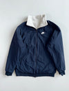 Nike Reversible Big Swoosh Sherpa Jacket, White/Black & Navy(L)