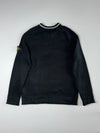 Stone Island Black Knit Crewneck Sweater – Tipped Collar & Compass Badge (M)