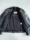 ICON “Accelerant” Black Pure Leather Moto Jacket with Back Hump Armor, Mesh Lining (Paded)(L)