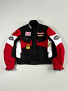 Vintage FLM Red Black Patch Racing Jacket Fully Padded (M)