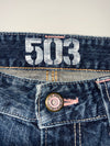 Edwin 503 Japanese Faded Whisker Wash Blue Denim Jeans (W:34) (L:39)