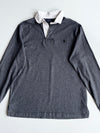 Polo Ralph Lauren Rugby Shirt — Grey Long Sleeve, White Collar (L)