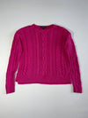 Lauren Ralph Lauren Pink Cable Knit Sweater – Women's (L/XL)