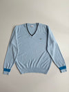 Lacoste V-Neck Tipped Sweater – Sky Blue (XL)